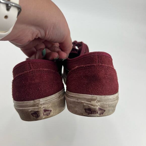 Vans Old Skool Suede Maroon Low Top Skate Shoes Sneakers Lace Up Women 8 Men 6.5 - Picture 3 of 8